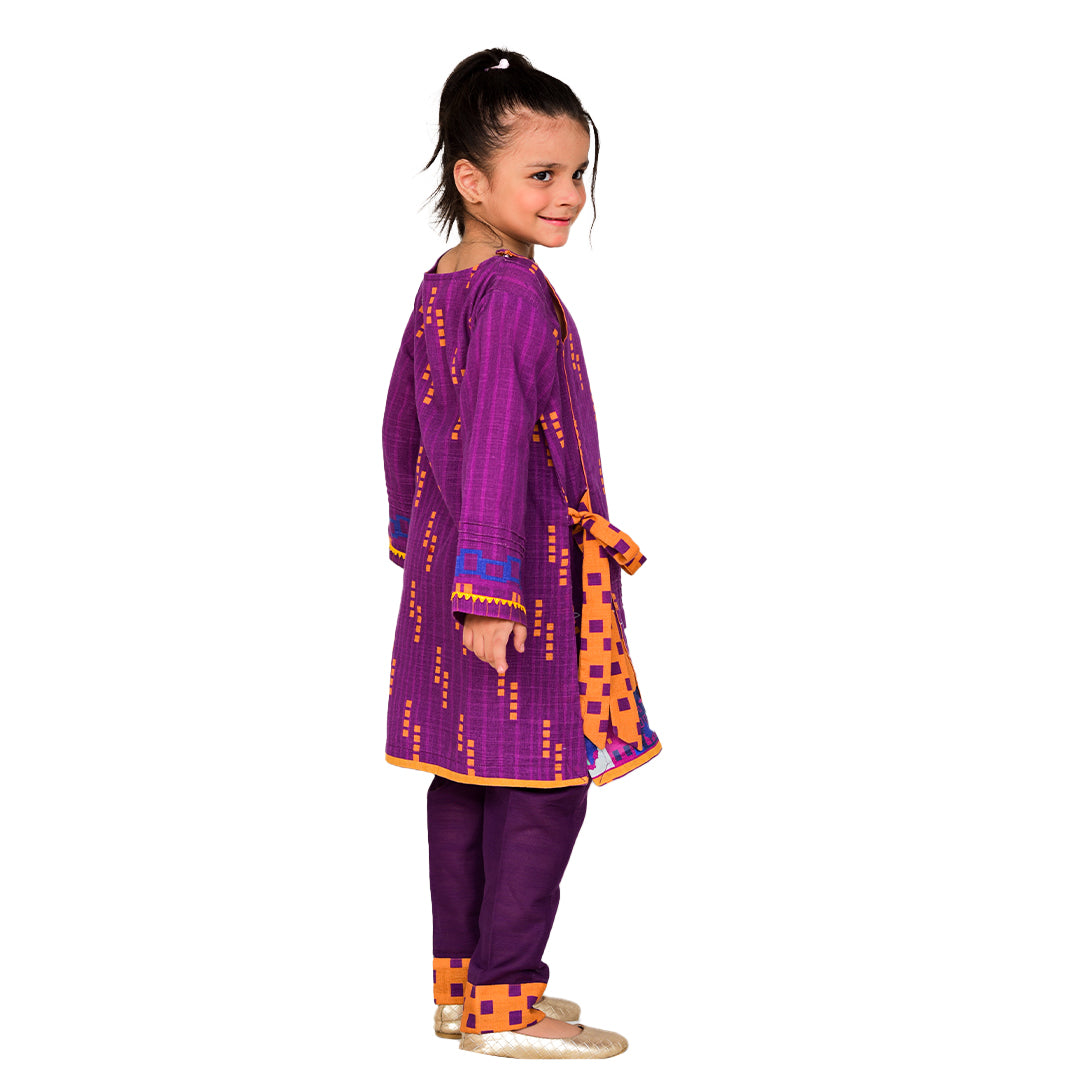 Digital Printed Khadder Magenta-Block 2pcs