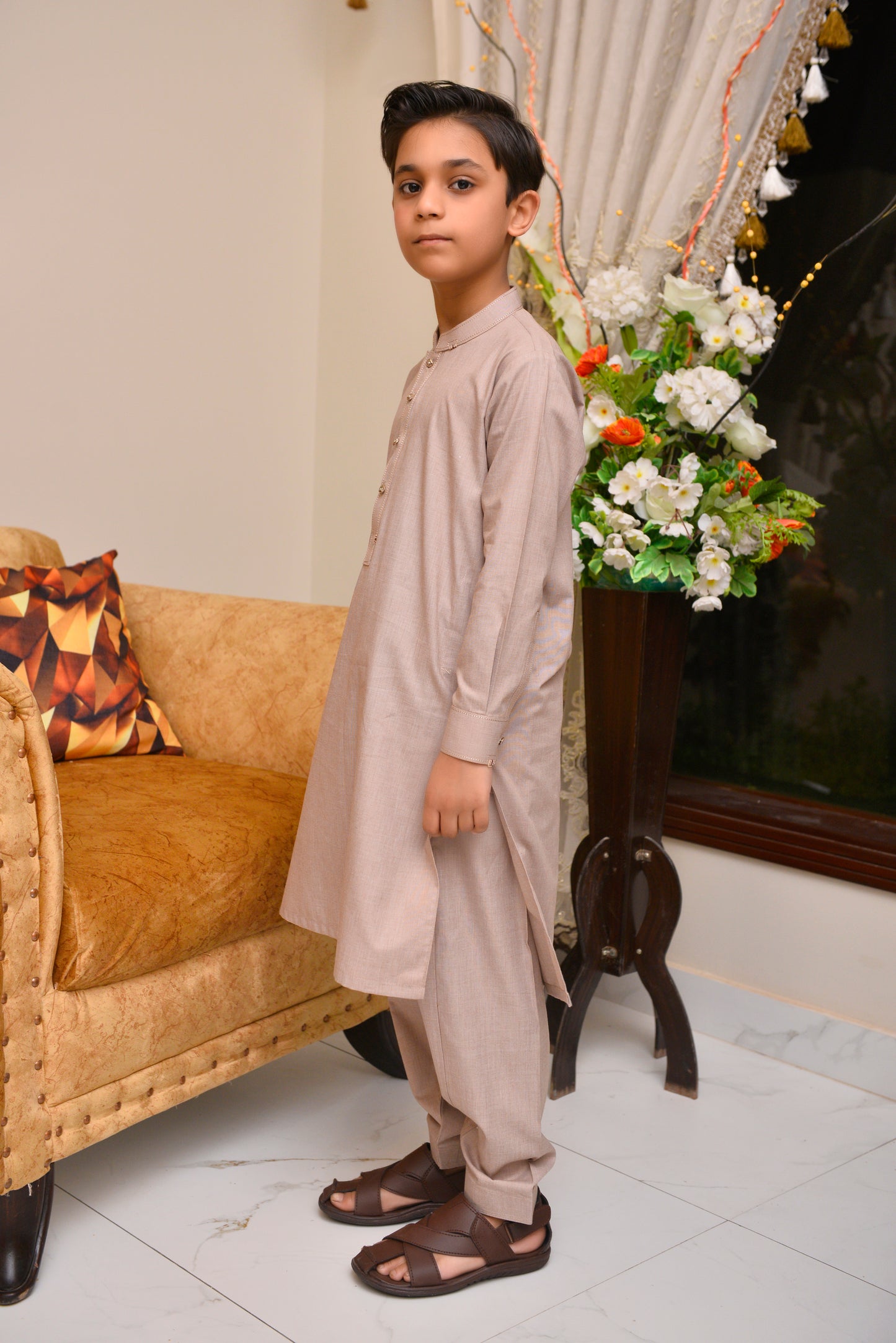 Beige Kurta Shalwar (FKSB-007)