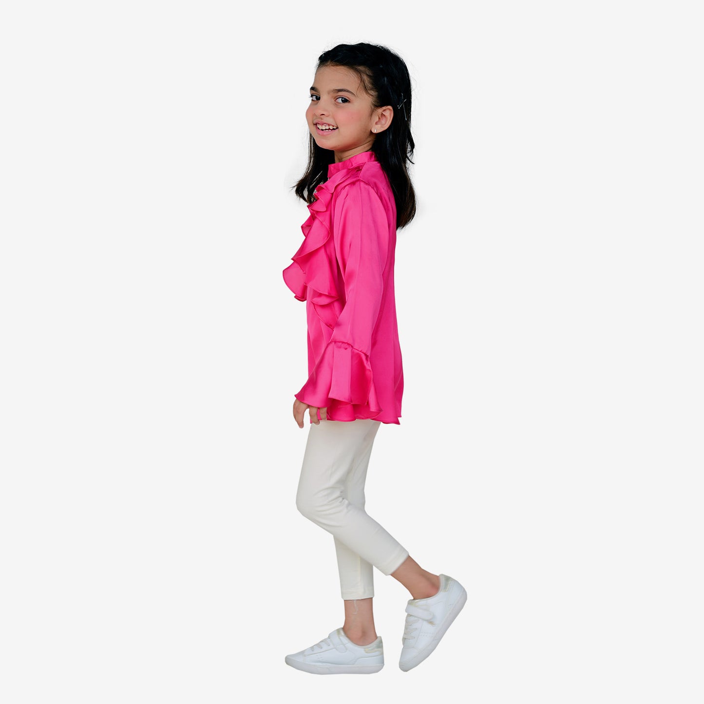 Silk pink westren top