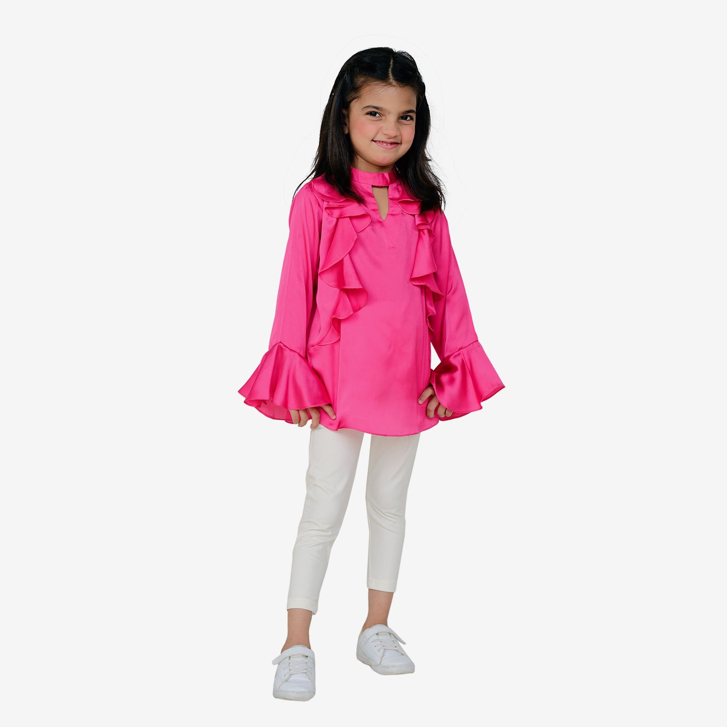 Silk pink westren top