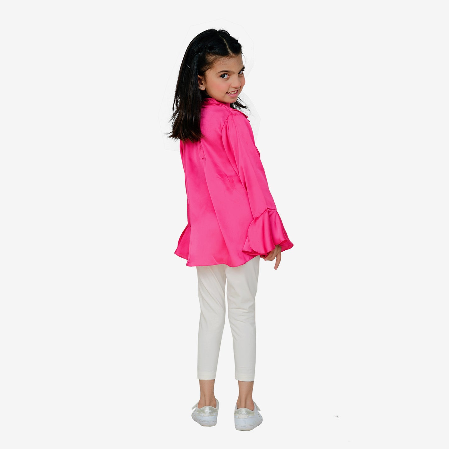 Silk pink westren top