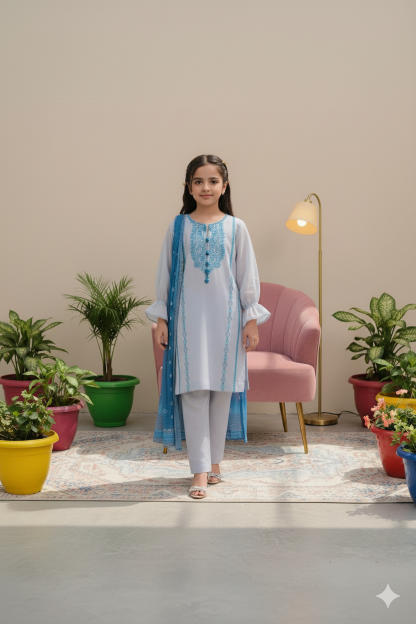 Santa Grey Khaddi Net (FFG-048)