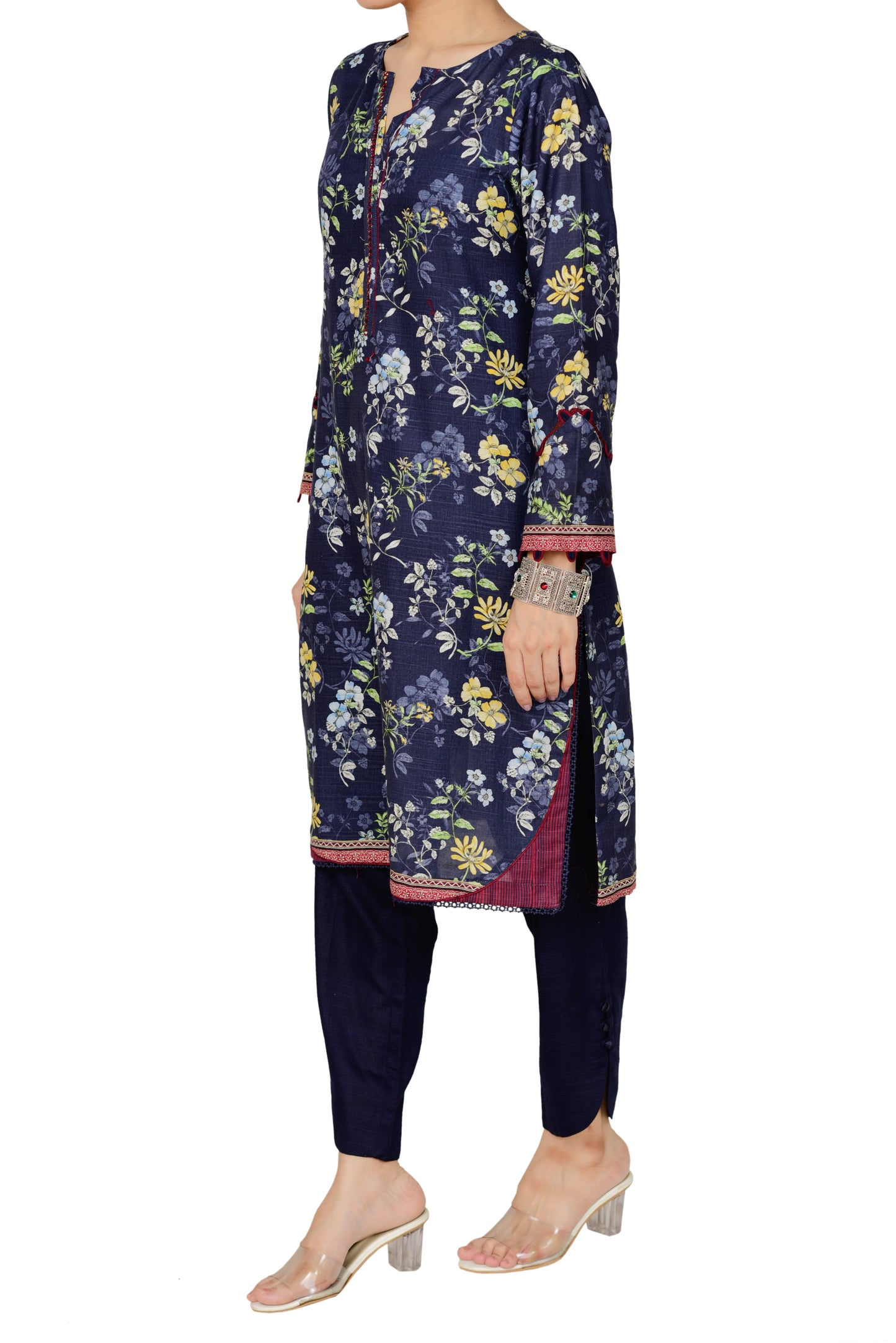 Digital Printed Khadder Navy-Blue 2pcs