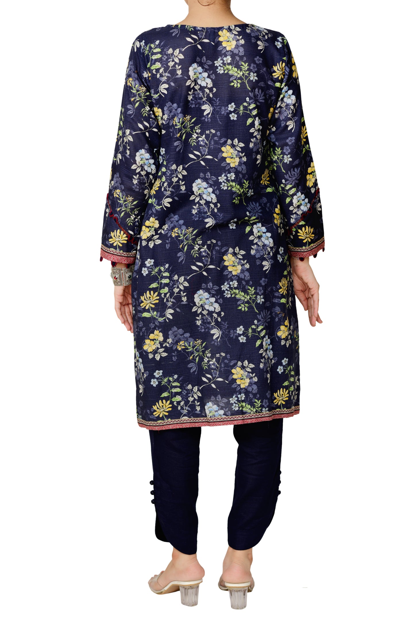 Digital Printed Khadder Navy-Blue 2pcs