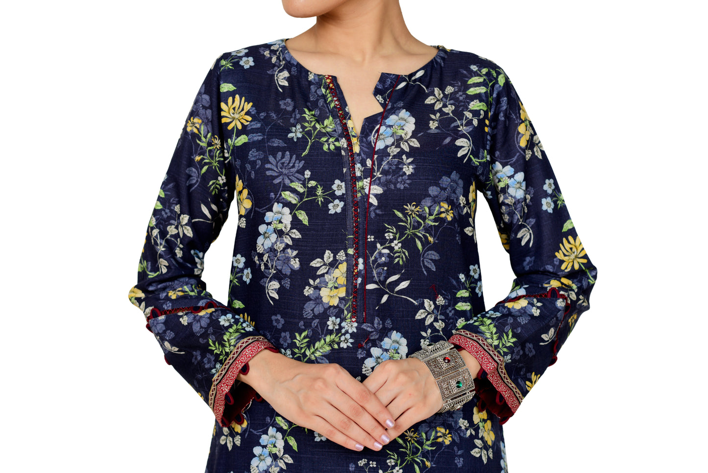 Digital Printed Khadder Navy-Blue 2pcs