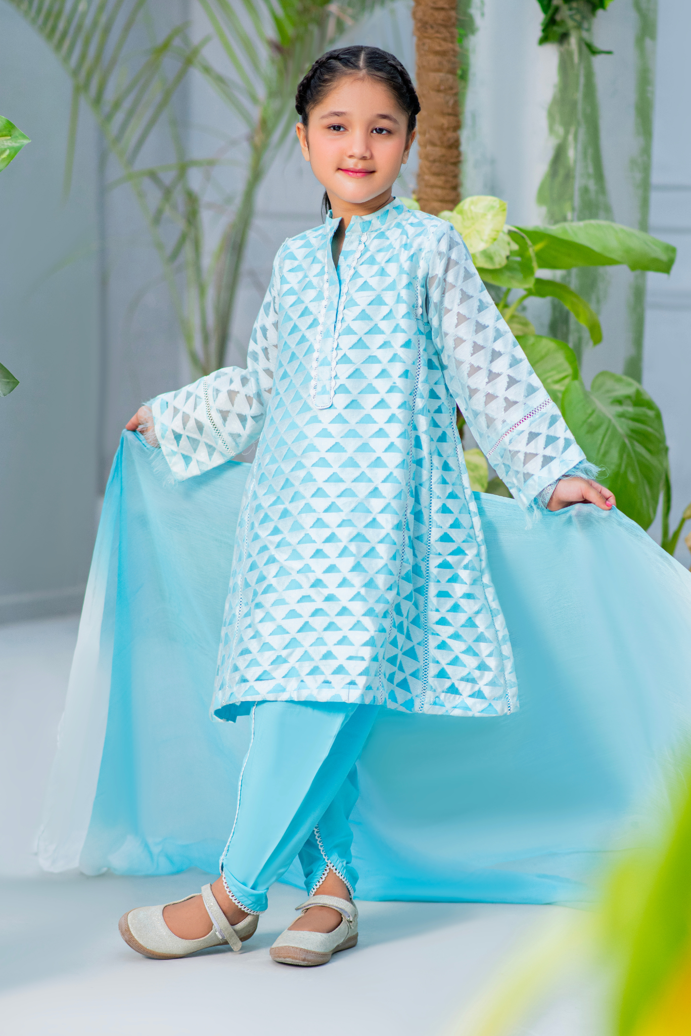 Light Blue Geometric Print (FFG-080)