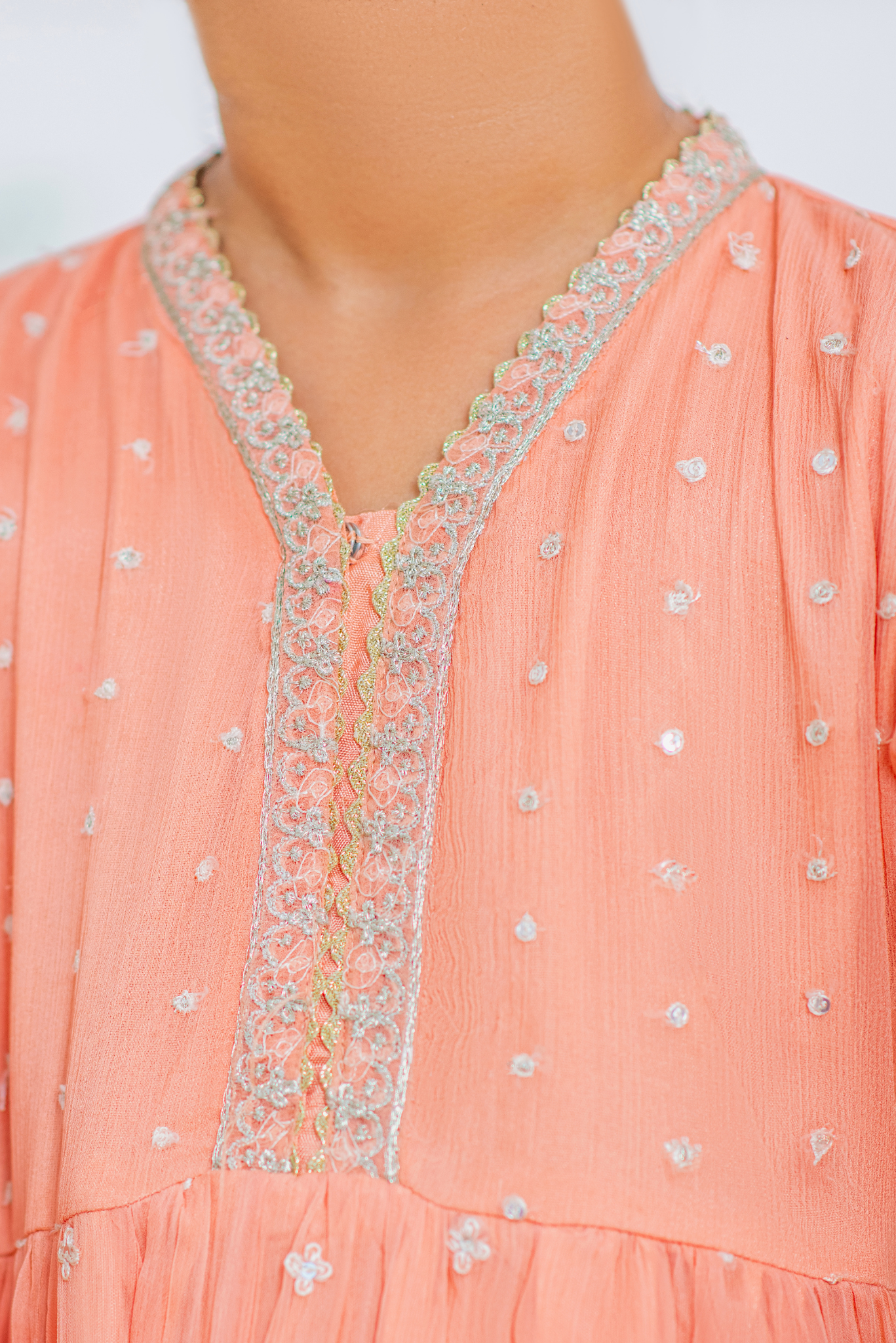 Peach Formal Frock (FFG-062)
