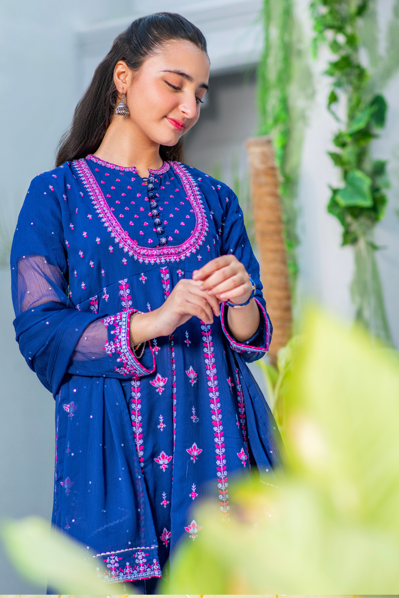 Blue Embroidered. (FFG-060)