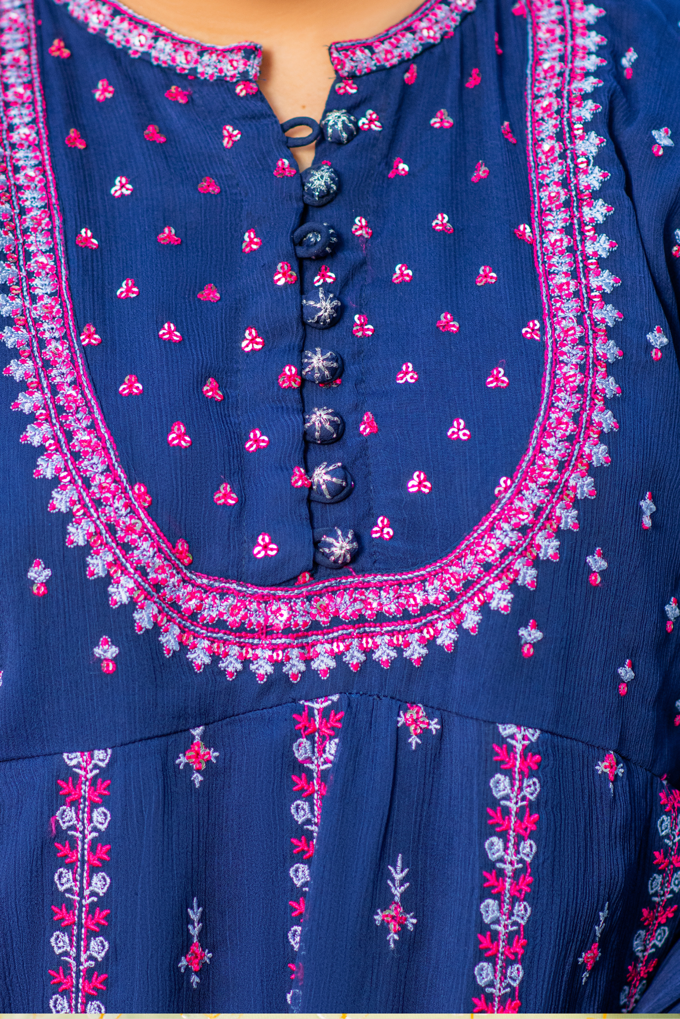 Blue Embroidered. (FFG-060)
