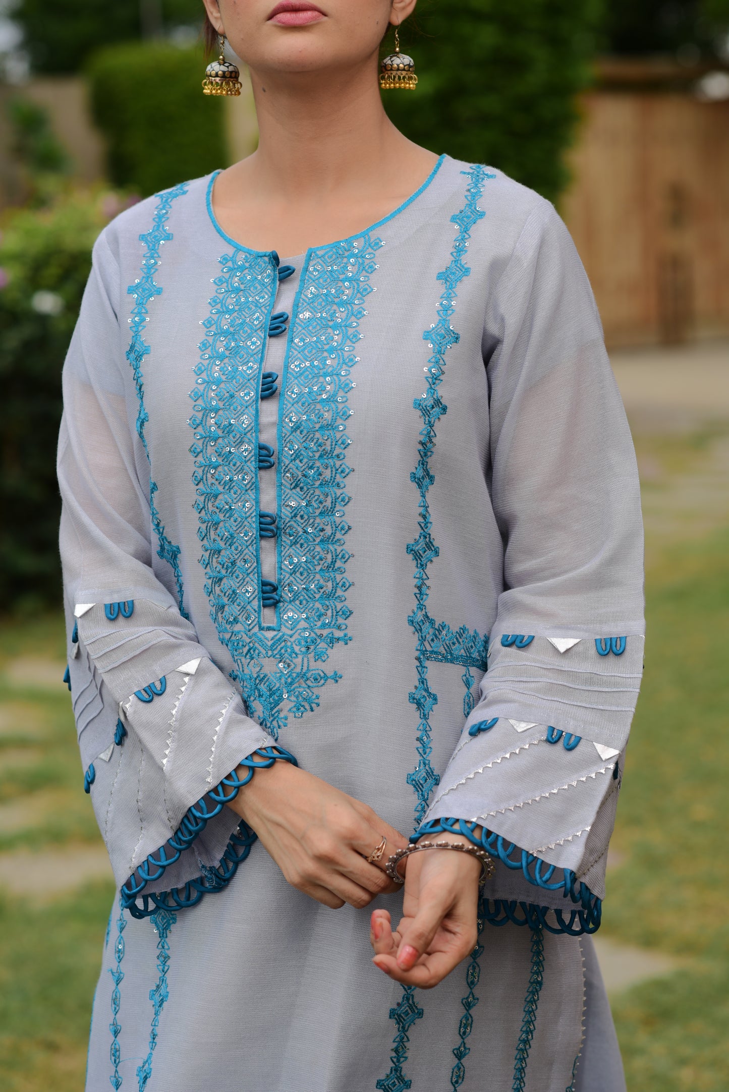 Embroidered Khaddi Net (WFF-005)
