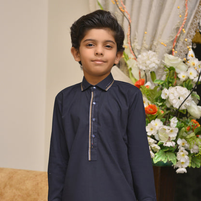 Bold Navy Blue Kurta Shalwar (FKSB-001)