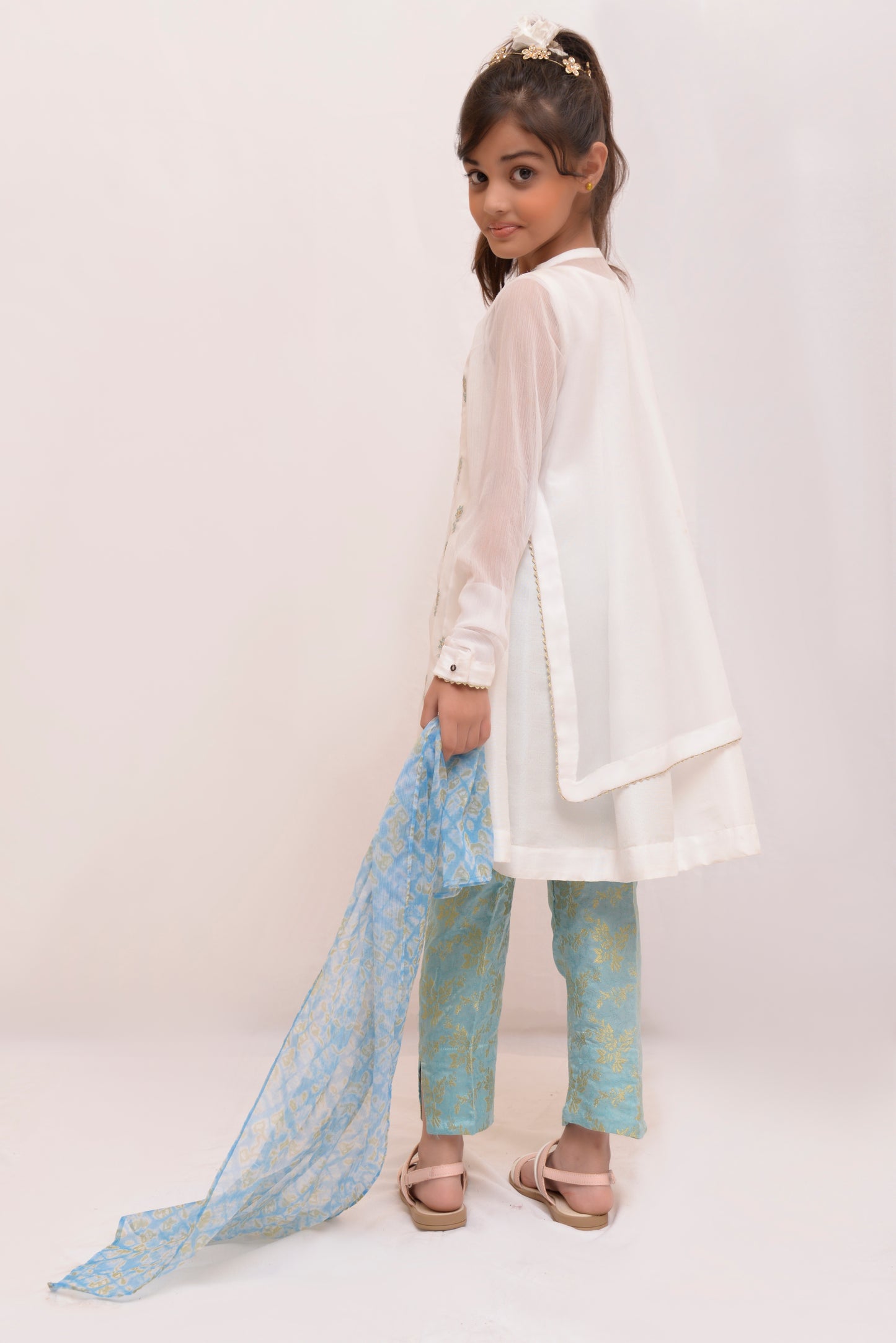 Embroidered Chiffon Jacquard Trouser