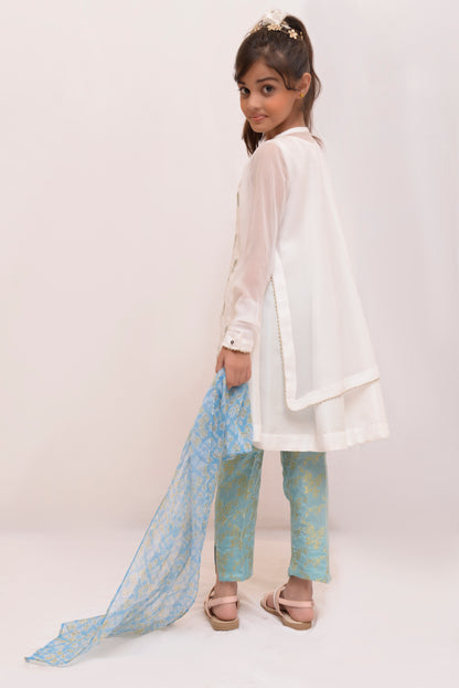 Embroidered Chiffon Jacquard Trouser