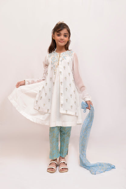 Embroidered Chiffon Jacquard Trouser