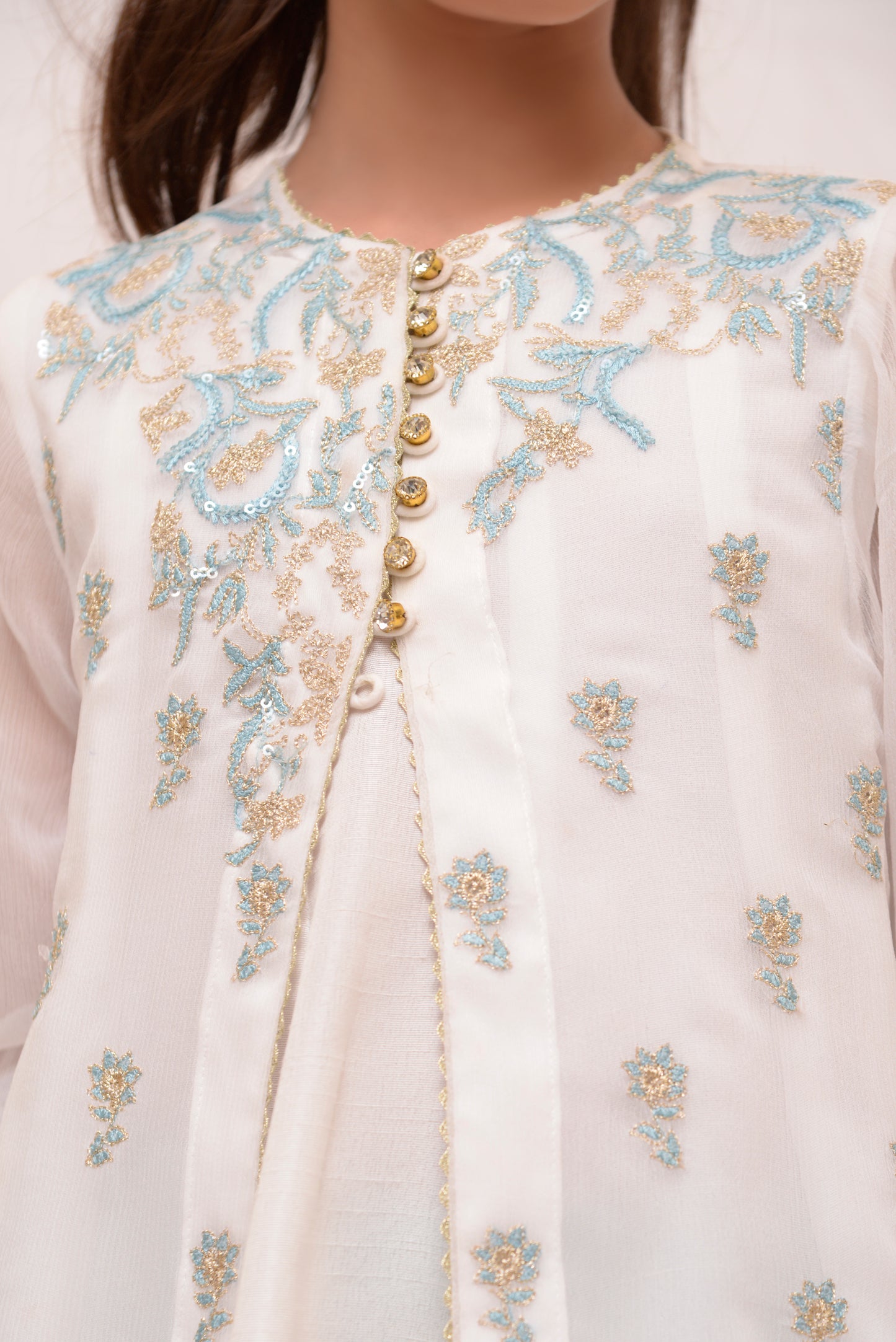 Embroidered Chiffon Jacquard Trouser