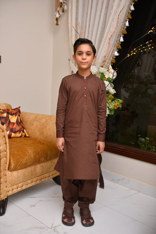 Tobbaco Brown Kurta Shalwar (FKSB-003)
