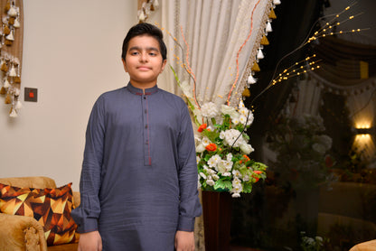 Charcoal Grey Kurta Shalwar (FKSB-004)