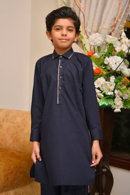 Bold Navy Blue Kurta Shalwar (FKSB-001)