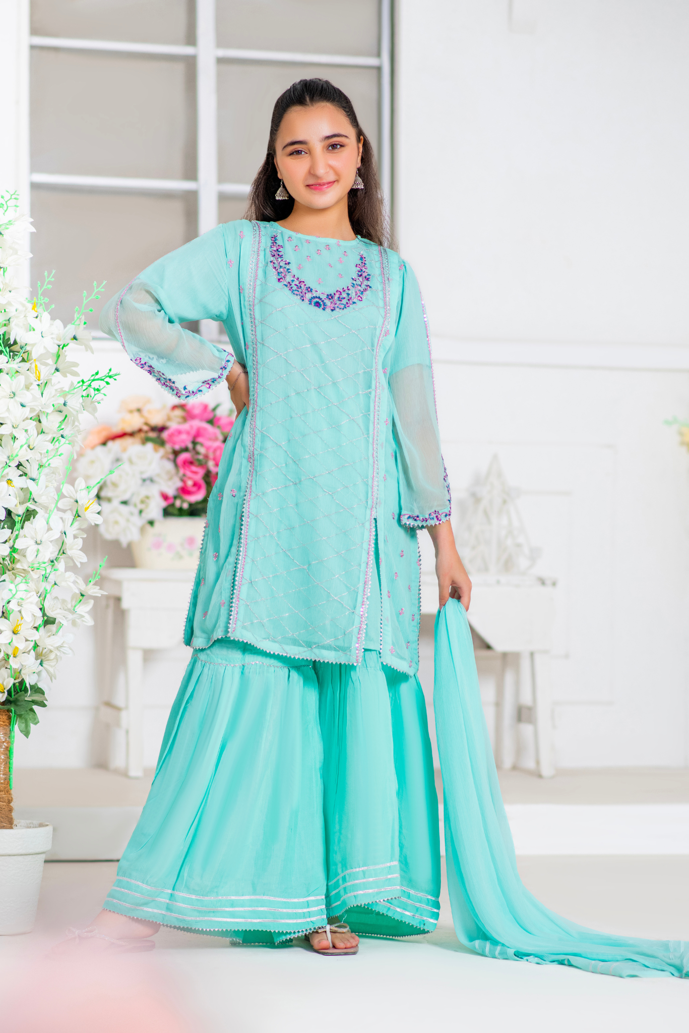 Light Aqua Blue Emb. (FFG-058)