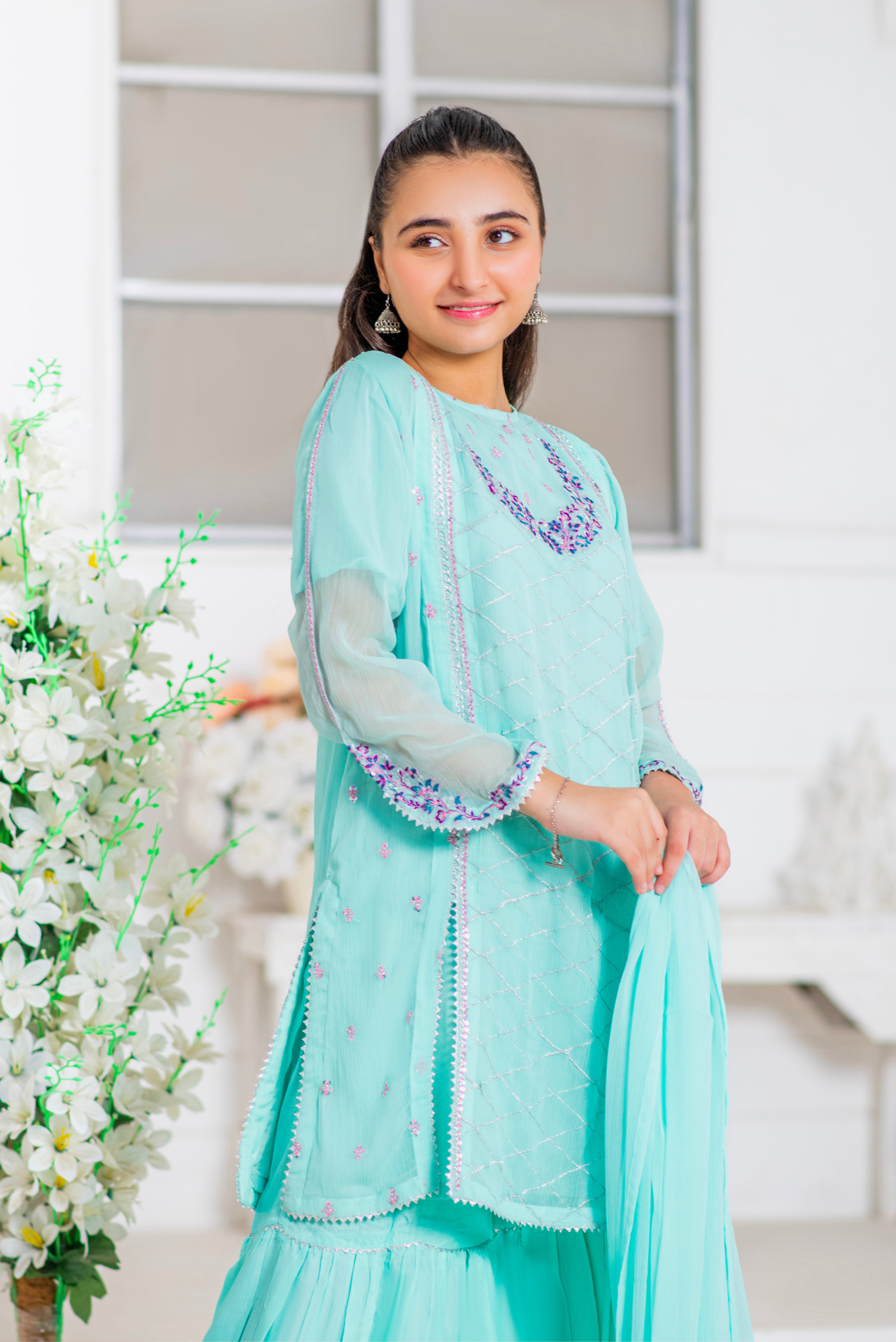Light Aqua Blue Emb. (FFG-058)