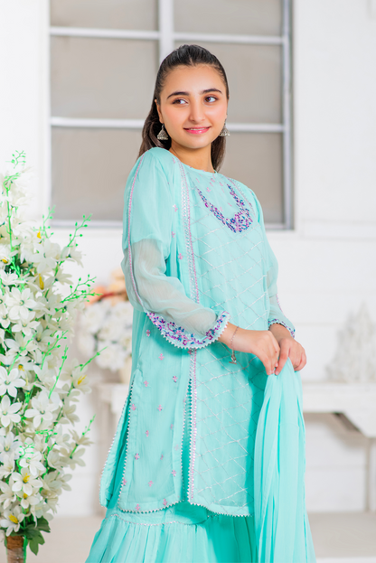 Light Aqua Blue Emb. (FFG-058)