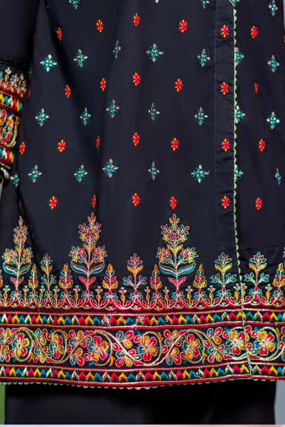 Black Multicolor Embroidered (FSFG-062)