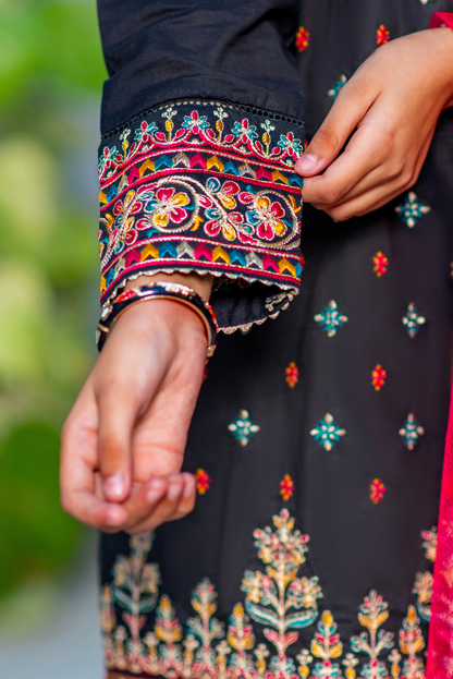 Black Multicolor Embroidered (FSFG-062)