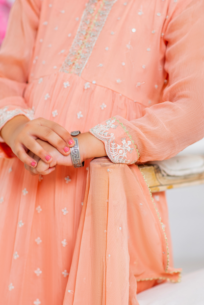 Peach Formal Frock (FFG-062)