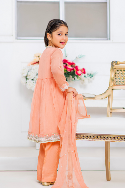 Peach Formal Frock (FFG-062)
