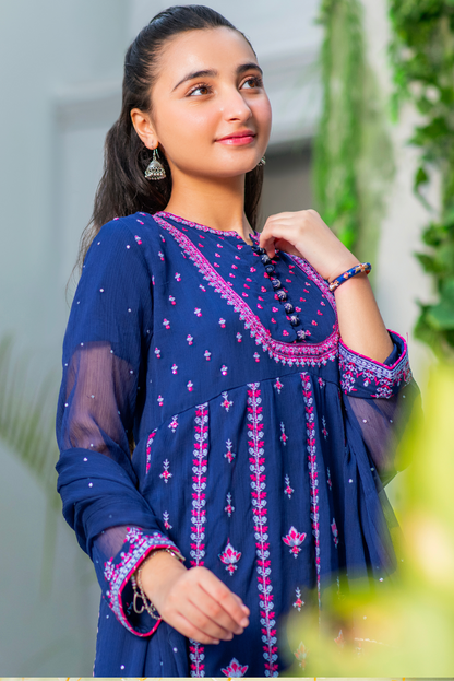 Blue Embroidered. (FFG-060)
