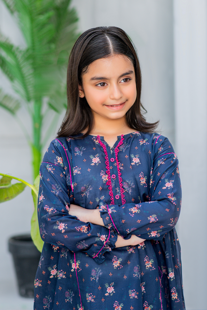 Navy Blue Floral Print (FCG-086)