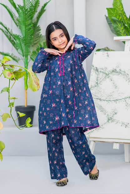 Navy Blue Floral Print (FCG-086)