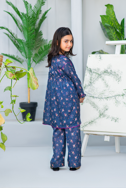 Navy Blue Floral Print (FCG-086)
