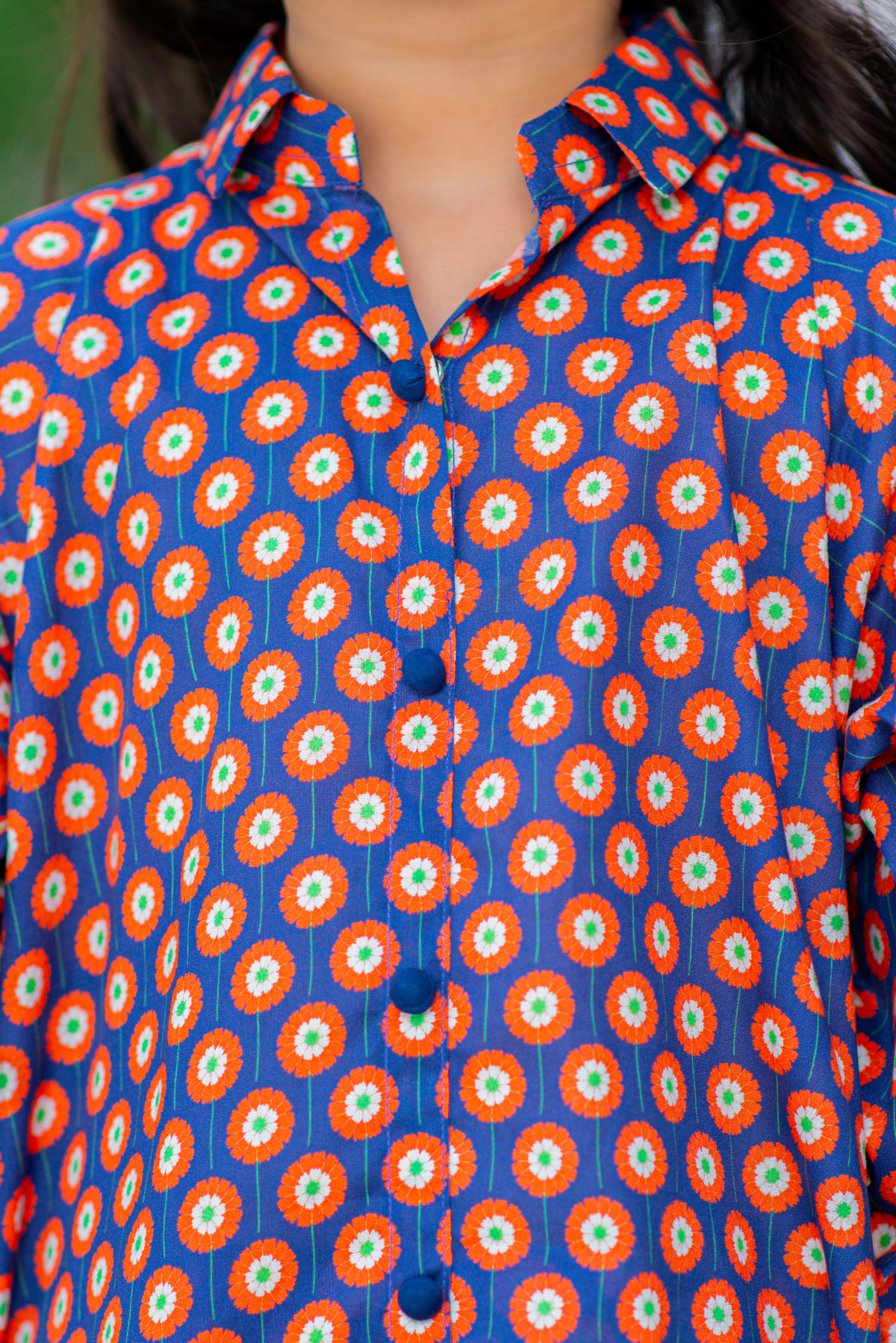 Royal Blue With Contrast Print (FCG-095)
