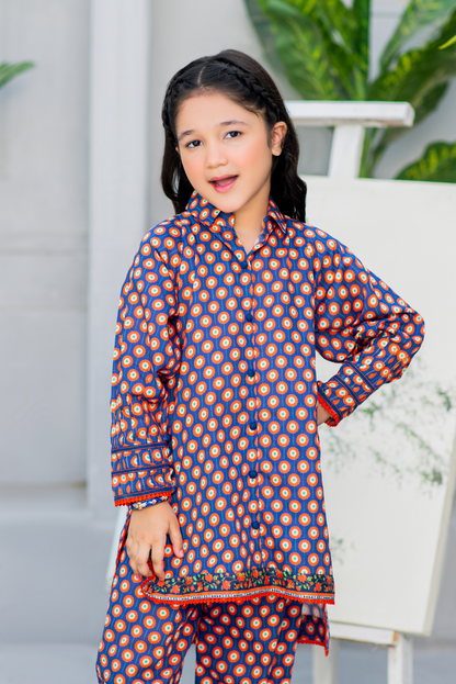 Royal Blue With Contrast Print (FCG-095)