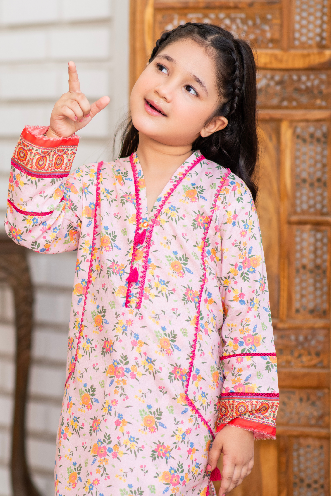 Baby Pink With Floral Patterns (FCG-097)